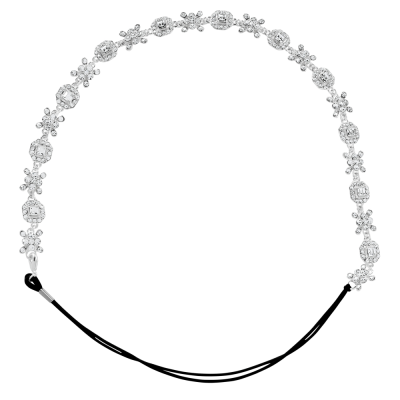 ATHENA COLLECTION - JEWELLED ART DECO STYLE HEADPIECE - HP243 SILVER 
