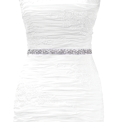 ATHENA COLLECTION - GLEAMING CRYSTAL BRIDAL BELT - BELT 44