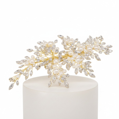 ATHENA COLLECTION - PEARLS OF EXTRAVAGANCE HEADPIECE - HC227  GOLD