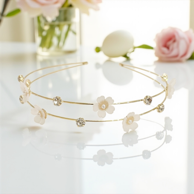 ATHENA COLLECTION - FLORAL BRIDESMAID HEADBAND - AHB223 IVORY