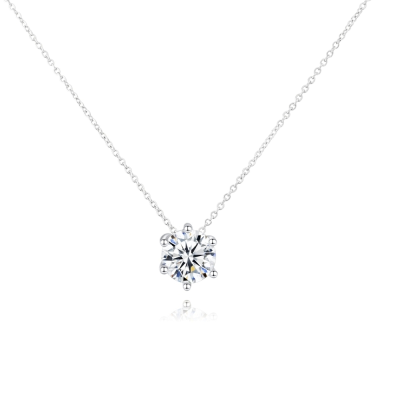 CUBIC ZIRCONIA COLLECTION - SIMULATED DIAMOND NECKLACE - CZNK192 SILVER