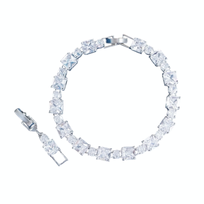 CUBIC ZIRCONIA COLLECTION - HOLLYWOOD CHIC BRACELET - CZBR175 SILVER 