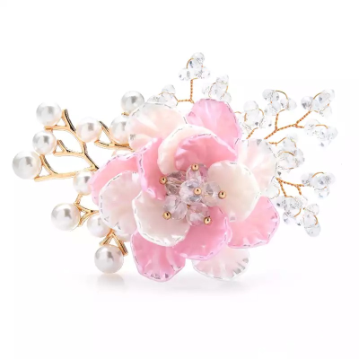 ATHENA COLLECTION - PEARL BLOOM BROOCH - PINK