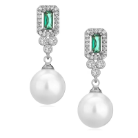 CUBIC ZIRCONIA COLLECTION - SHEER ELEGANCE EARRINGS - CZER535 GREEN 