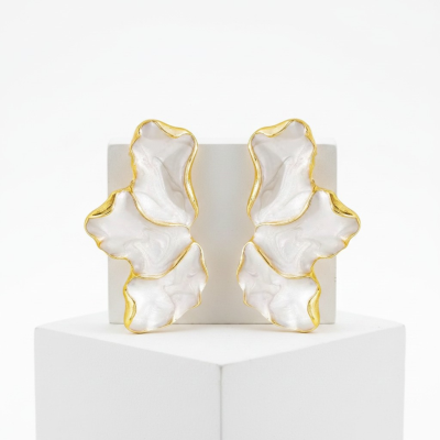 ATHENA COLLECTION - CHIC DROP EARRINGS - IVORY CZER937 GOLD 