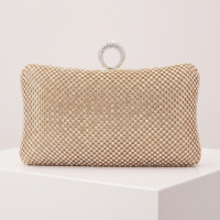 ATHENA COLLECTION - LUXE CRYSTAL CLUTCH BAG - GOLD