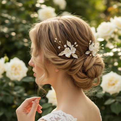 ATHENA COLLECTION - ELEGANCE HAIR PIN SET (THREE PIECES) - PIN 78 SILVER