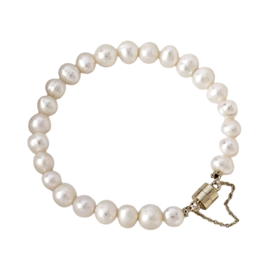 ATHENA COLLECTION - FRESHWATER PEARL BRACELET - GOLD (BR174) 