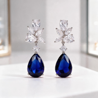 CUBIC ZIRCONIA COLLECTION - SAPPHIRE SPARKLE EARRINGS - CZER967