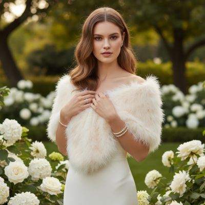 MARABOU FEATHER WRAP - IVORY (SG5)