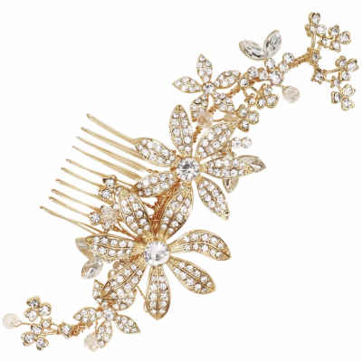 ATHENA COLLECTION - LUXE FLOWER COMB - HC242 GOLD