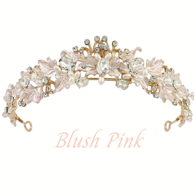 ATHENA COLLECTION - DIVINE TIARA - AHB139 BLUSH PINK