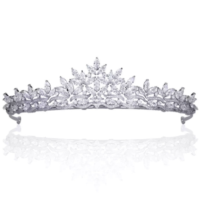 CUBIC ZIRCONIA COLLECTION - DIVINE CRYSTAL TIARA - AHB108