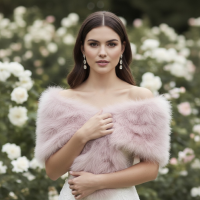 Marabou Feather Wrap - LIGHT ROSE (SG5)
