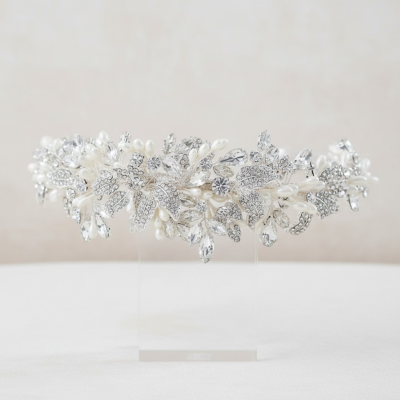 SASSB COLLECTION  - VINTAGE HEIRLOOM HEADPIECE - AHB157 SILVER