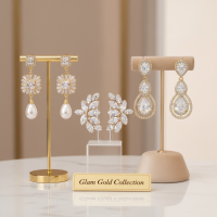 CUBIC ZIRCONIA COLLECTION -GLAM GOLD EARRING COLLECTION - GOLD 