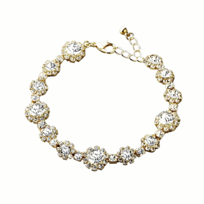 ATHENA COLLECTION - DAINTY CRYSTAL BRACELET - BR150 GOLD