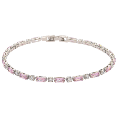 CUBIC ZIRCONIA COLLECTION - SIMPLY SPARKLE BRACELET - BR135 PINK BLUSH