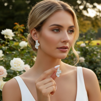 ATHENA COLLECTION - CHIC DROP EARRINGS - IVORY CZER937 GOLD 