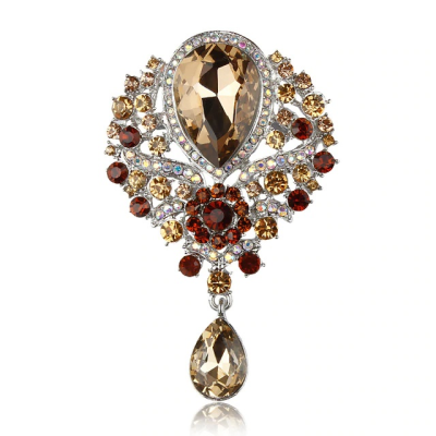 ATHENA COLLECTION - SHIMMERING STARLET BROOCH - 45 TOPAZ