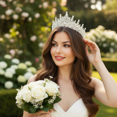 ATHENA COLLECTION -  STARLET TIARA - AHB213 SILVER 