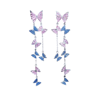 CUBIC ZIRCONIA COLLECTION - STATEMENT BUTTERFLY DROP EARRINGS - CZER909