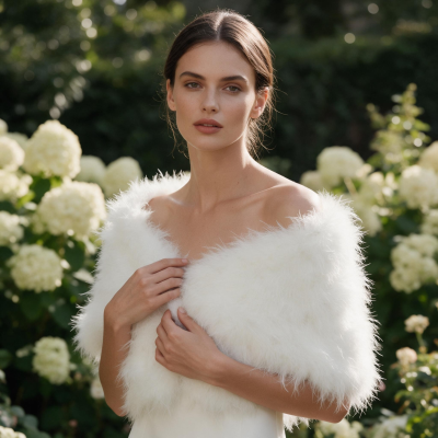 MARABOU FEATHER WRAP - IVORY (SG5)