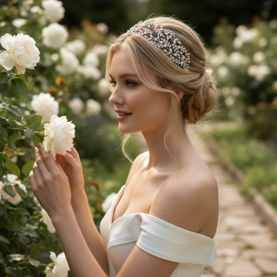 CUBIC ZIRCONIA COLLECTION - ENCHANTING CRYSTAL HEADPIECE - AHB114