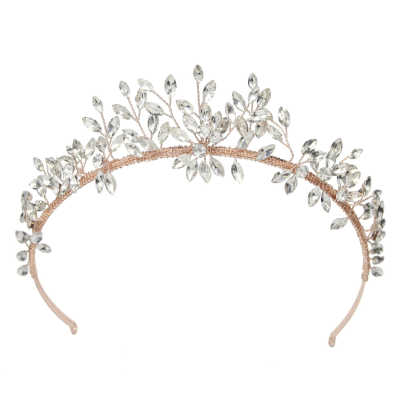 ATHENA COLLECTION - CRYSTAL STARBURST TIARA - AHB163  ROSE GOLD 