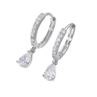 CUBIC ZIRCONIA COLLECTION -PEAR DROP EARRINGS - CZER