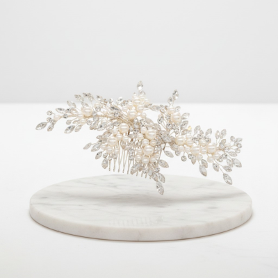 ATHENA COLLECTION - PEARLS OF EXTRAVAGANCE HEADPIECE - HC227 SILVER