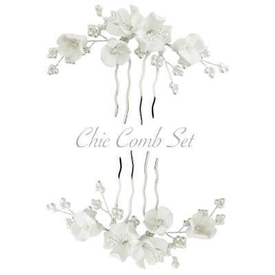 ATHENA COLLECTION -CHIC COMB SET - HC306 SILVER 