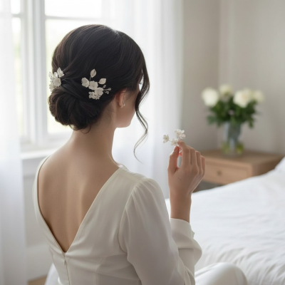 ATHENA COLLECTION - VINTAGE LUXE HAIR PIN SET - PIN 65 SILVER