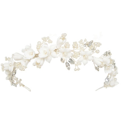 ATHENA COLLECTION - SPARKLING ROMANCE HEADBAND - AHB142 SILVER