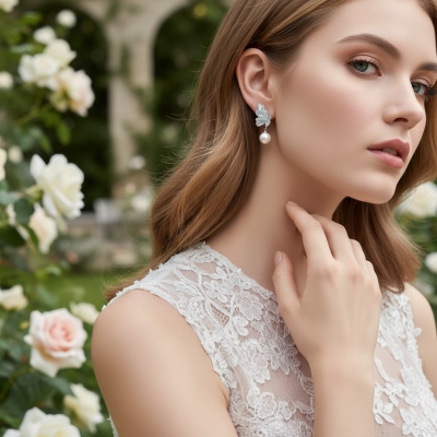 CUBIC ZIRCONIA COLLECTION - CHIC BUTTERFLY EARRINGS - CZER913 SILVER