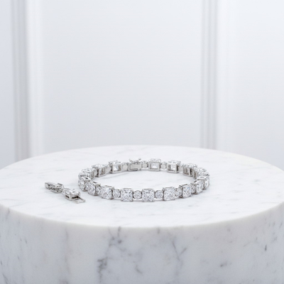 CUBIC ZIRCONIA COLLECTION - HOLLYWOOD CHIC BRACELET - CZBR175 SILVER 