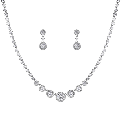 CUBIC ZIRCONIA COLLECTION - DAINTY DIVA NECKLACE SET - NK142