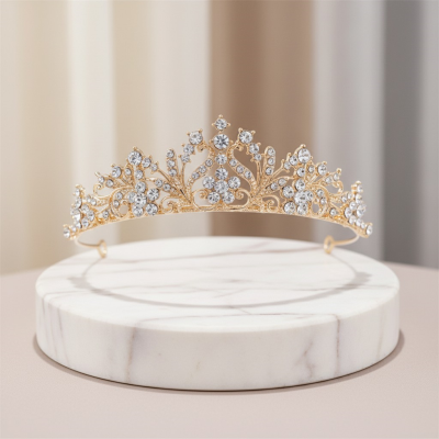 ATHENA COLLECTION -DELICATE DAISY TIARA - AHB203 GOLD