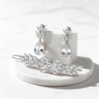 CUBIC ZIRCONIA COLLECTION - CRYSTAL CLIP COLLECTION - CLEAR CRYSTAL
