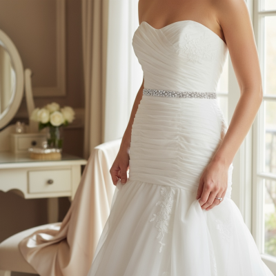 ATHENA COLLECTION - GLEAMING CRYSTAL BRIDAL BELT - BELT 44