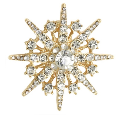 ATHENA COLLECTION - CRYSTAL STAR BROOCH - GOLD (64)