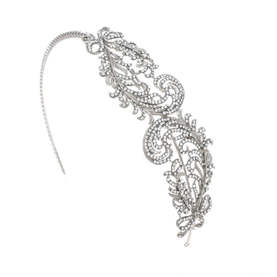 ELITE COLLECTION - EXQUISITE FEATHER HEADBAND - SILVER (LIMITED EDITION) 