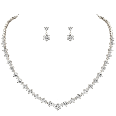 CUBIC ZIRCONIA COLLECTION - GRACEFUL CRYSTAL NECKLACE - CZNK143