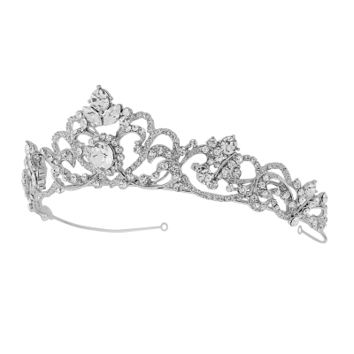 Davina - Bejewelled Tiara 21 - Sassb - Silver | Athena Bridal Jewellery ...