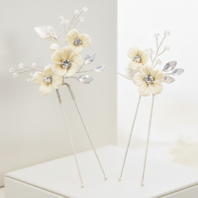 ATHENA COLLECTION - VINTAGE CHIC HAIRPIN - PIN 68 SILVER (PAIR)
