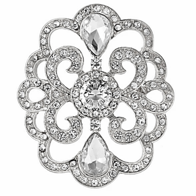 ATHENA COLLECTION - VINTAGE ALLURE BROOCH - SILVER (63) 