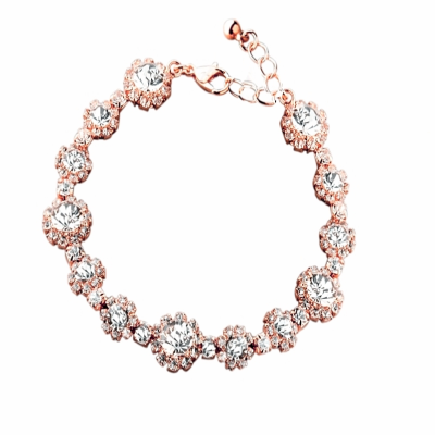 ATHENA COLLECTION - DAINTY CRYSTAL BRACELET - BR150 ROSE GOLD 