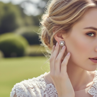 CUBIC ZIRCONIA COLLECTION - PEARL CLUSTER EARRINGS - CZER940 SILVER