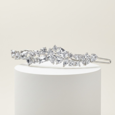 CUBIC ZIRCONIA COLLECTION - SHEER CRYSTAL HAIR CLIP - CLIP762