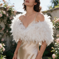 ATHENA - LIMITED EDITION - VINTAGE INSPIRED FEATHER STOLE - WHITE